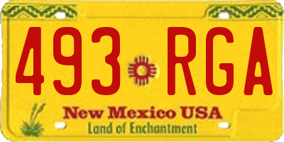 NM license plate 493RGA