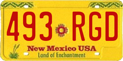 NM license plate 493RGD