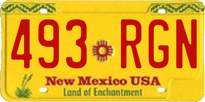 NM license plate 493RGN