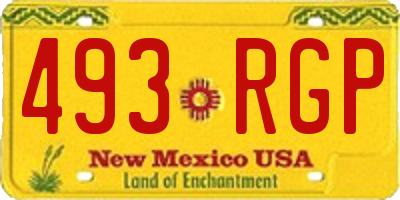 NM license plate 493RGP