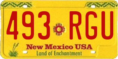 NM license plate 493RGU