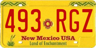 NM license plate 493RGZ