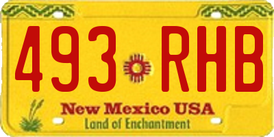NM license plate 493RHB