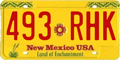 NM license plate 493RHK