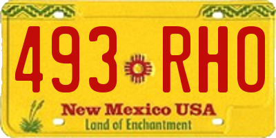 NM license plate 493RHO