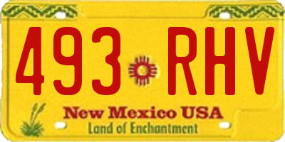 NM license plate 493RHV