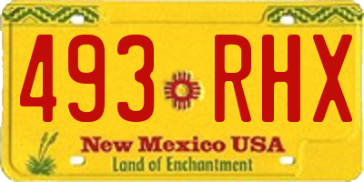 NM license plate 493RHX