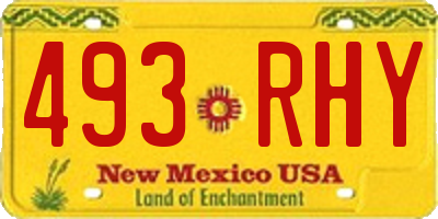 NM license plate 493RHY