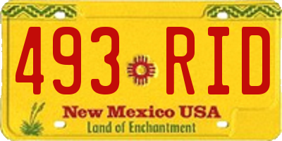 NM license plate 493RID