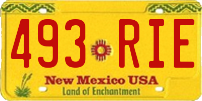 NM license plate 493RIE