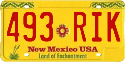 NM license plate 493RIK