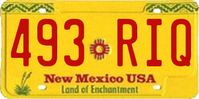 NM license plate 493RIQ