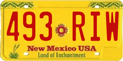 NM license plate 493RIW