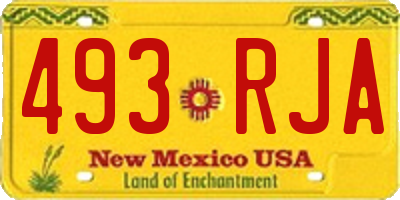 NM license plate 493RJA