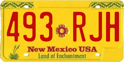 NM license plate 493RJH
