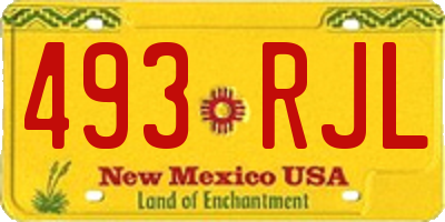 NM license plate 493RJL