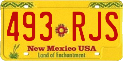 NM license plate 493RJS