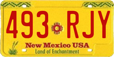 NM license plate 493RJY