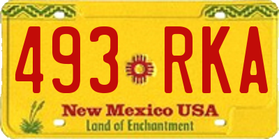 NM license plate 493RKA