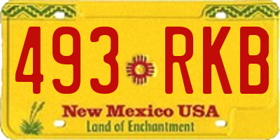 NM license plate 493RKB