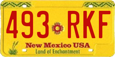 NM license plate 493RKF