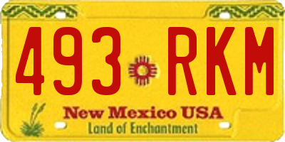 NM license plate 493RKM