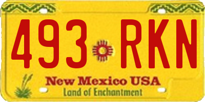 NM license plate 493RKN