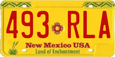 NM license plate 493RLA