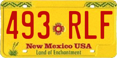 NM license plate 493RLF