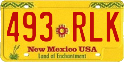 NM license plate 493RLK