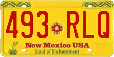 NM license plate 493RLQ