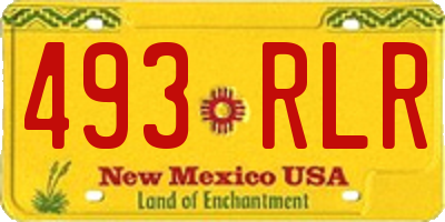 NM license plate 493RLR