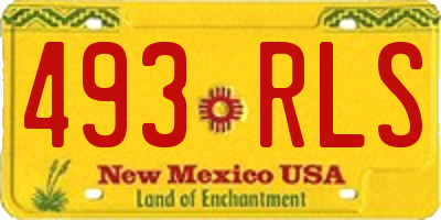 NM license plate 493RLS