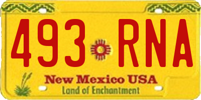 NM license plate 493RNA