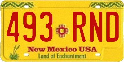 NM license plate 493RND
