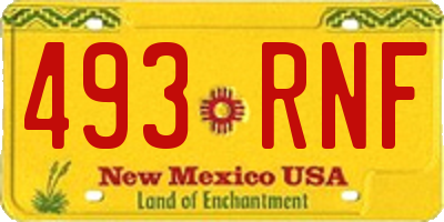 NM license plate 493RNF