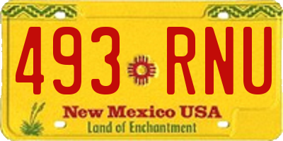 NM license plate 493RNU