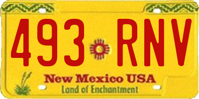 NM license plate 493RNV