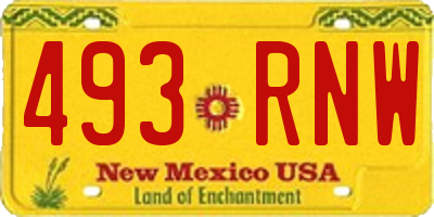 NM license plate 493RNW