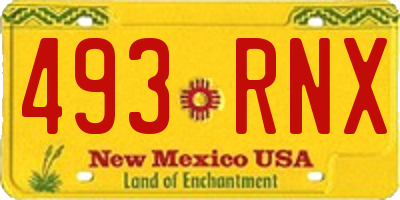 NM license plate 493RNX