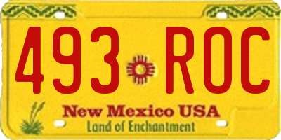 NM license plate 493ROC