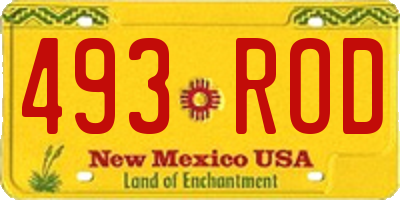 NM license plate 493ROD