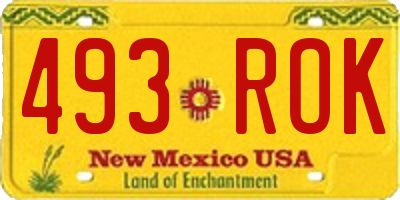 NM license plate 493ROK