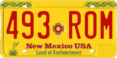 NM license plate 493ROM