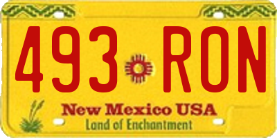 NM license plate 493RON