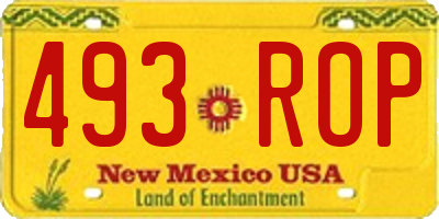 NM license plate 493ROP
