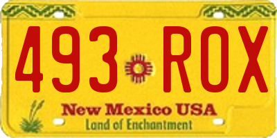 NM license plate 493ROX