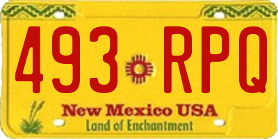 NM license plate 493RPQ