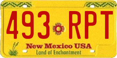 NM license plate 493RPT