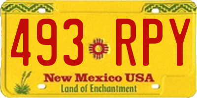 NM license plate 493RPY